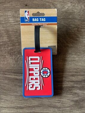 NBA Los Angeles Clippers Red and Blue Silicone Luggage Tag with Black Strap